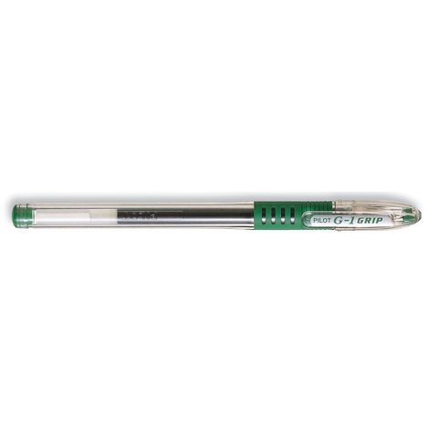 ручка гелевая PILOT BLGP-G1-5 металлический наконечник, резиновая вставка зеленая