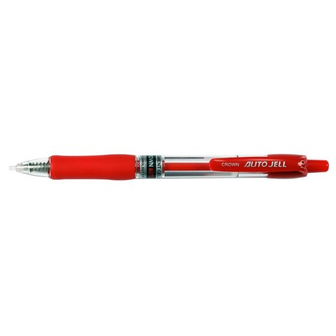 ручка гелевая CROWN автоматическая 5000R 0.7мм красная резиновая вставка