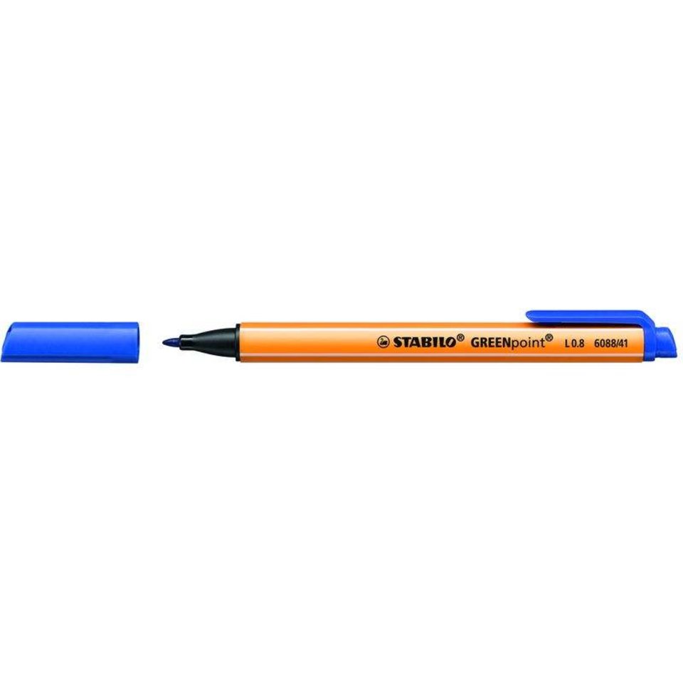 ручка капиллярная STABILO GREENPOINT 0.8мм синяя