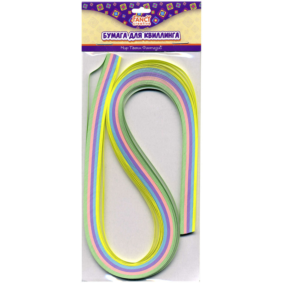 набор бумаги для квиллинга ПАСТЕЛЬ 3ммх53см 100 штук FD090009