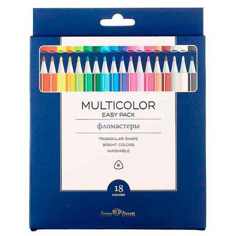 фломастеры набор 18 цветов Bruno Visconti Multicolor Easy Pack трехгранные