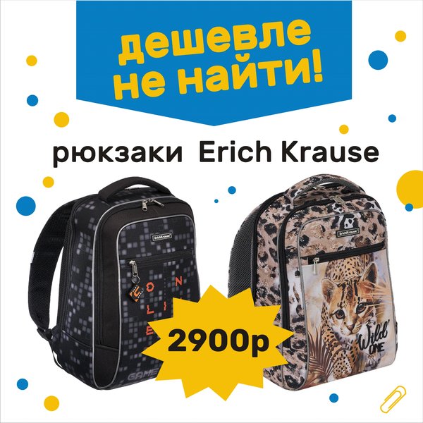Рапродажа рюкзаков Erich Krause
